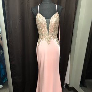 Peach/Coral Formal Gown by Glow Size 4 Beautiful